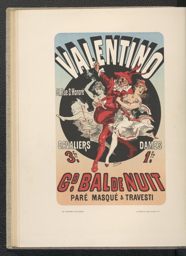 Ein Buch mit einem Valentins-Tag-Plakat auf dem Cover, das einen Mann in einem roten Anzug und eine Frau in einem rosa Kleid zeigt, die beide lächeln, mit der Schrift 'Valentins-Tag' in fetter schwarzer Schrift auf einem hellrosa Hintergrund.